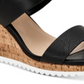Alfani Women's Tilliee Leather Slingback Wedge Sandals Black Size 9.5 M