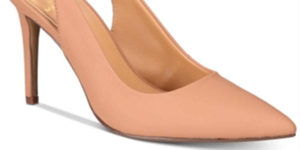 MG35Women's Darcie Pointed Toe Sling Back Heels Tan Size 9.5M