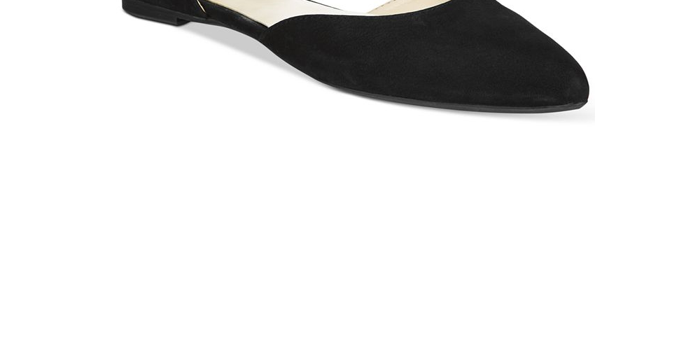 Nine West Women's Starship Leather Pointed Toe Ballet Flats Black Size 6.5 M