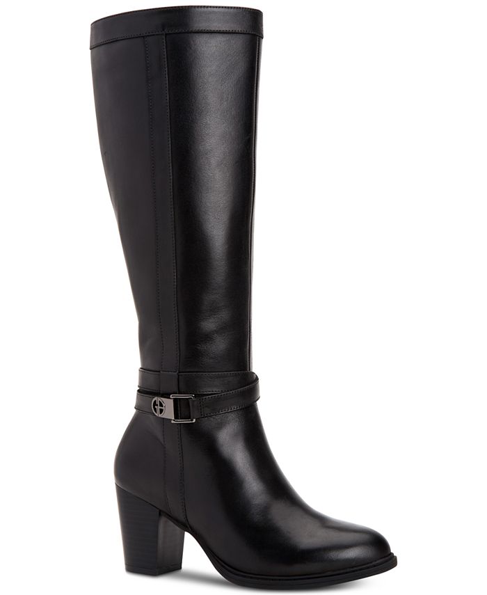 Bandolino Women's Jimani Leather Closed Toe Mid Calf Fashion Boots -Black  Size 7 M