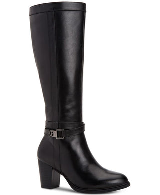 Bandolino Women's Jimani Leather Closed Toe Mid Calf Fashion Boots -Black  Size 7 M