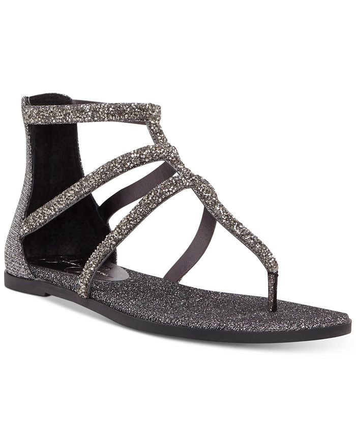 Jessica Simpson Women's Cammie Thong Sandal Silver Size 5.5 M