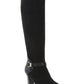 INC International Concepts Women's Round Toe Wedge Zip up Leather Athletic Sneakers Black Size 6.5 M