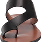 Kenneth Cole New York Women's Round Toe Wedge Slip on Leather Thong Sandals Black Size 6 M
