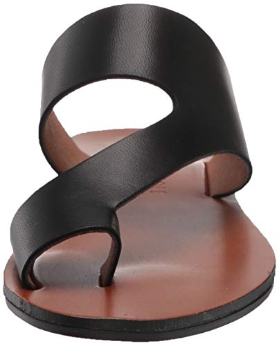 Kenneth Cole New York Women's Round Toe Wedge Slip on Leather Thong Sandals Black Size 6 M