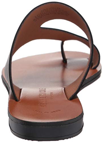 Kenneth Cole New York Women's Round Toe Wedge Slip on Leather Thong Sandals Black Size 6 M