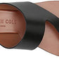 Kenneth Cole New York Women's Round Toe Wedge Slip on Leather Thong Sandals Black Size 6 M