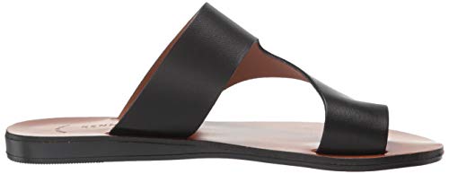 Kenneth Cole New York Women's Round Toe Wedge Slip on Leather Thong Sandals Black Size 6 M