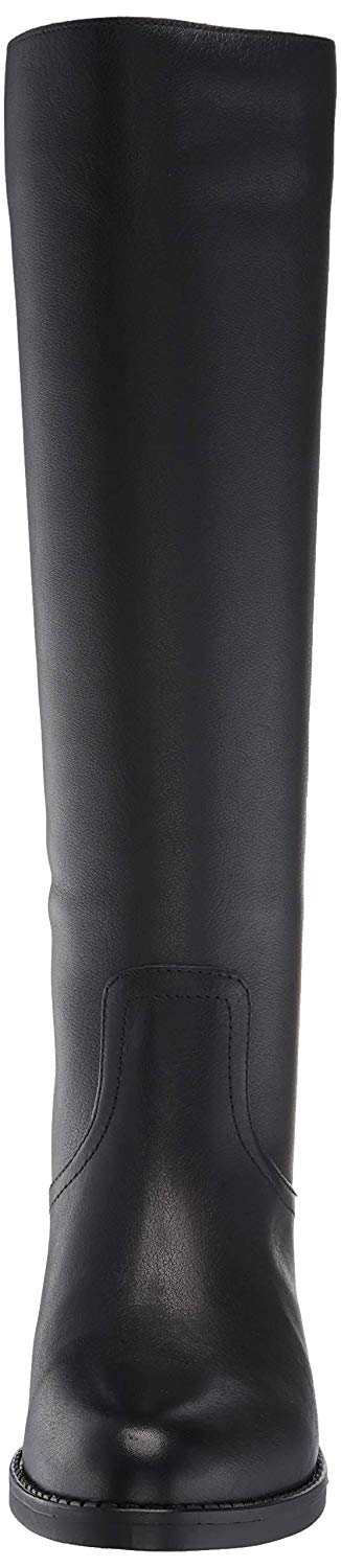 Steve Madden Women's Jasper Leather Almond Toe Knee High Riding Black Size 11 M