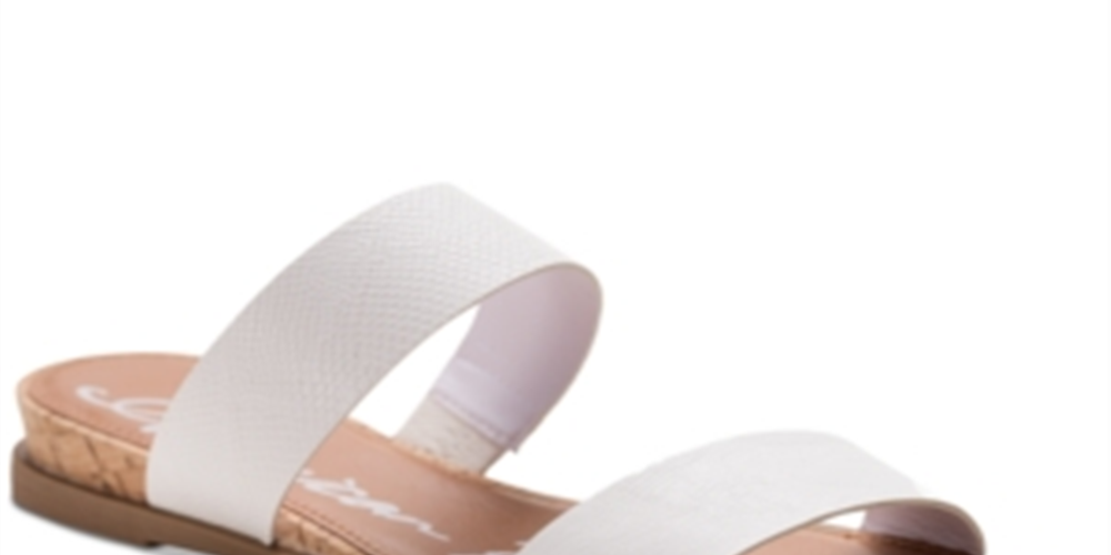 American Rag Women's Easten Leather Open Toe Casual Slide Sandals White Size 10 M