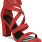 Bar III Women's Blythe Open Toe Ankle Strap Platform Pumps Red Size 10 M
