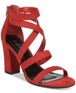 Bar III Women's Blythe Open Toe Ankle Strap Platform Pumps Red Size 10 M