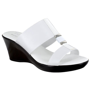 Tuscany by Easy Street Women's Benita Wedge Sandals White Size 9.5