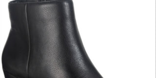 American Rag Women's Cushioned Comfort Eryn Pointed Toe Block Heel Zip up Leather Booties Black Size 9.5 M