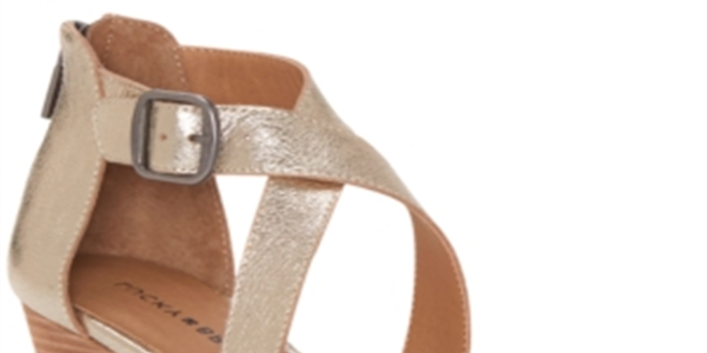 Lucky Brand Women's Jenley Leather Open Toe Casual Platform Sandals Silver Size 8 M