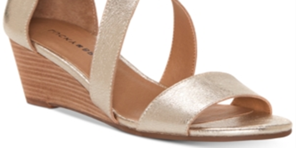 Lucky Brand Women's Jenley Leather Open Toe Casual Platform Sandals Silver Size 8 M