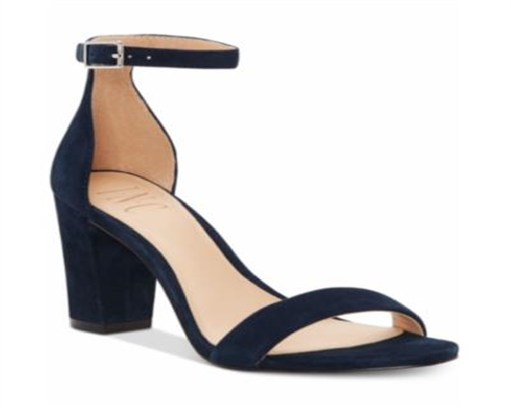 INC International Concepts Women's Kivah Block Heel Dress Sandals Blue Suede Size 12M