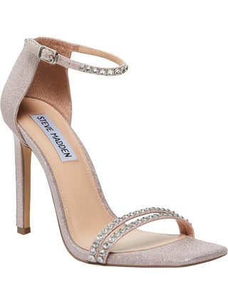 Steve Madden Women's Collette Two Piece Rhinestone Sandals Pink Size 5.5 M