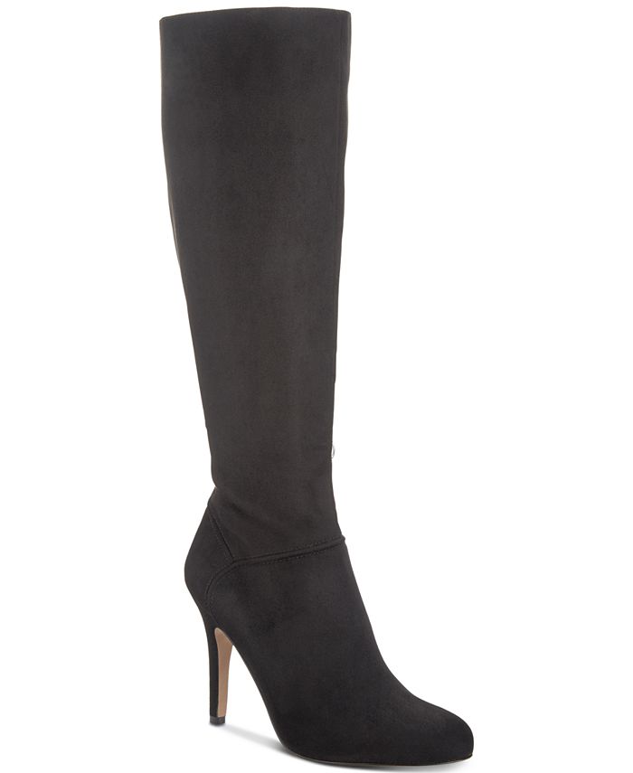 INC International Concepts Women's Taisa Solid Almond Toe Knee High Boots Black Size 10 M