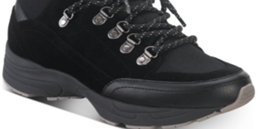 American Rag Women's 0.5 Platform Removable Insole Comfort Margie Round Toe Wedge Lace up Athletic Sneakers Black Size 9.5 M