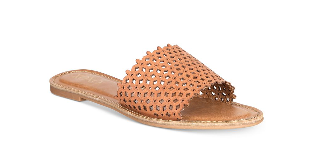 XOXO Women's Rachad Open Toe Casual Slide Sandals Tan  Size 5.5M