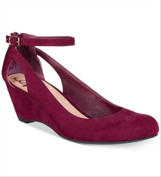 American Rag Women's AMILEY Suede Closed Toe Casual Platform Sandals Wine  Size 10M