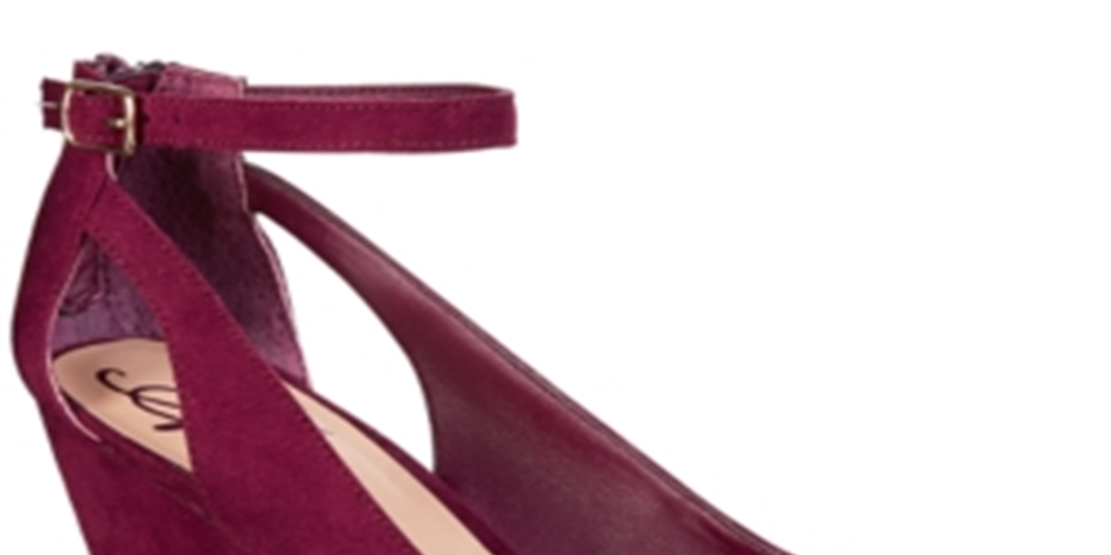 American Rag Women's AMILEY Suede Closed Toe Casual Platform Sandals Wine  Size 10M