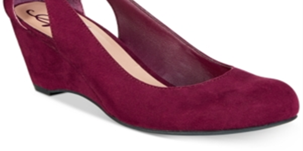 American Rag Women's AMILEY Suede Closed Toe Casual Platform Sandals Wine  Size 10M