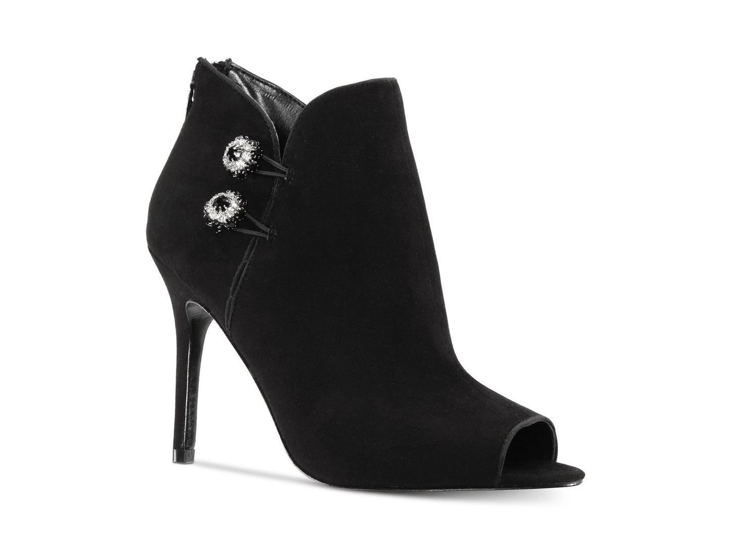 Nina Women's Mirela Fabric Open Toe Ankle Fashion Boots Black Size 9 M