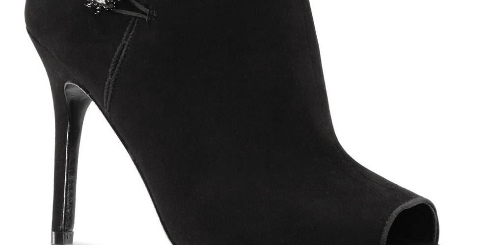 Nina Women's Mirela Fabric Open Toe Ankle Fashion Boots Black Size 9 M