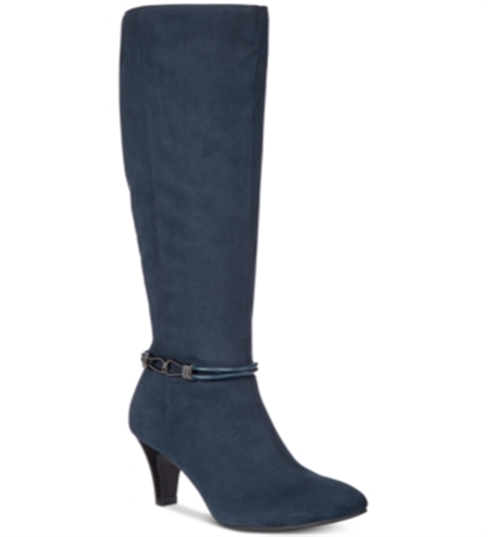 Karen Scott Women's Hollee Wide Calf Dress Boots Blue Size 8.5M
