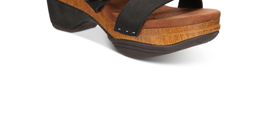 American Rag Women's Danyelle Leather Open Toe Casual Ankle Strap Sandals Black Size 6.5M