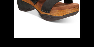 American Rag Women's Danyelle Leather Open Toe Casual Ankle Strap Sandals Black Size 6.5M