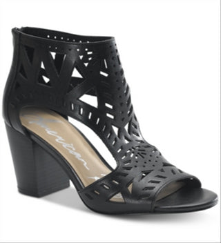 American Rag Women's Danyelle Leather Open Toe Casual Ankle Strap Sandals Black Size 6.5M