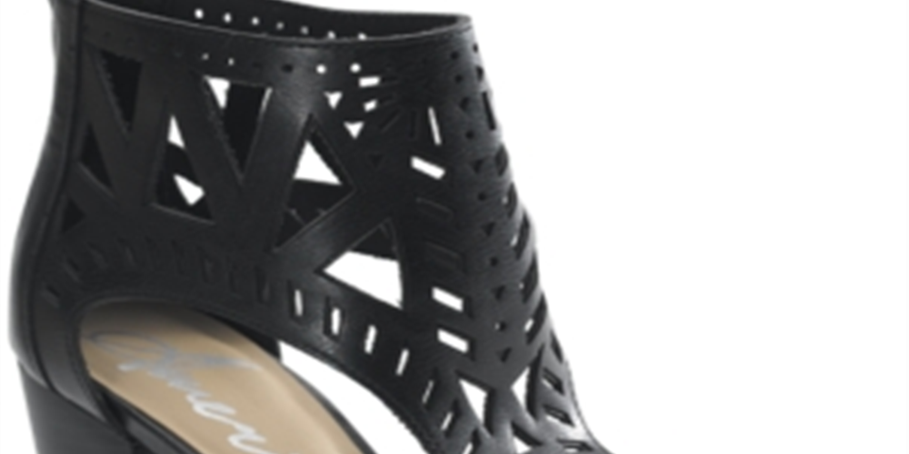 American Rag Women's Danyelle Leather Open Toe Casual Ankle Strap Sandals Black Size 6.5M