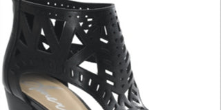 American Rag Women's Danyelle Leather Open Toe Casual Ankle Strap Sandals Black Size 6.5M