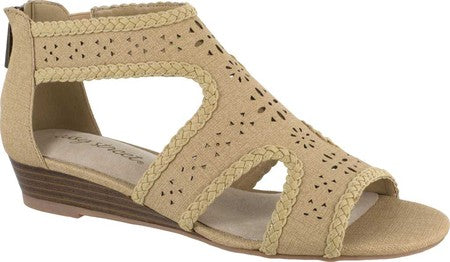 Easy Street Women's Linen Thelma Sandal Brown Size 7.5 M