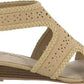 Easy Street Women's Linen Thelma Sandal Brown Size 7.5 M