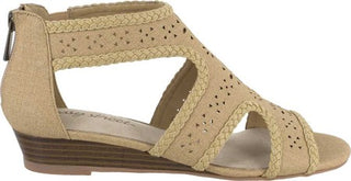 Easy Street Women's Linen Thelma Sandal Brown Size 7.5 M