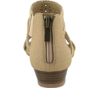 Easy Street Women's Linen Thelma Sandal Brown Size 7.5 M