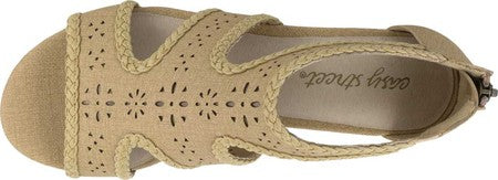 Easy Street Women's Linen Thelma Sandal Brown Size 7.5 M