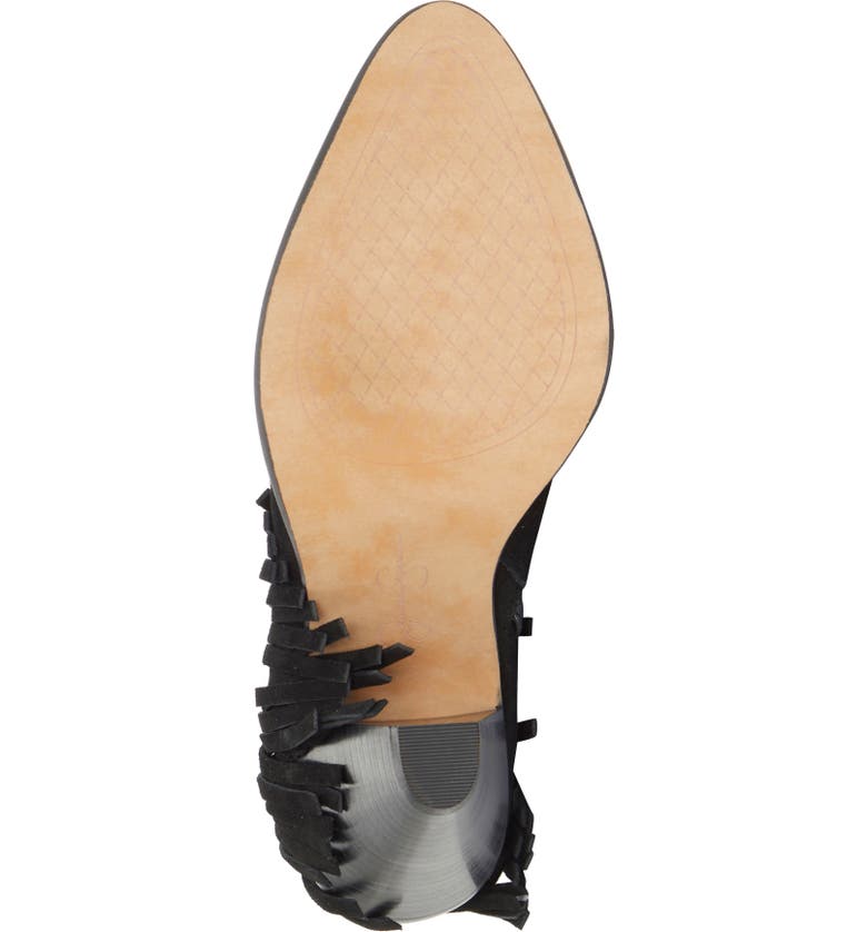 Jessica Simpson Women's Jewels Suede Fringe Ankle Boots Black Size 6 M