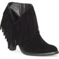 Jessica Simpson Women's Jewels Suede Fringe Ankle Boots Black Size 6 M