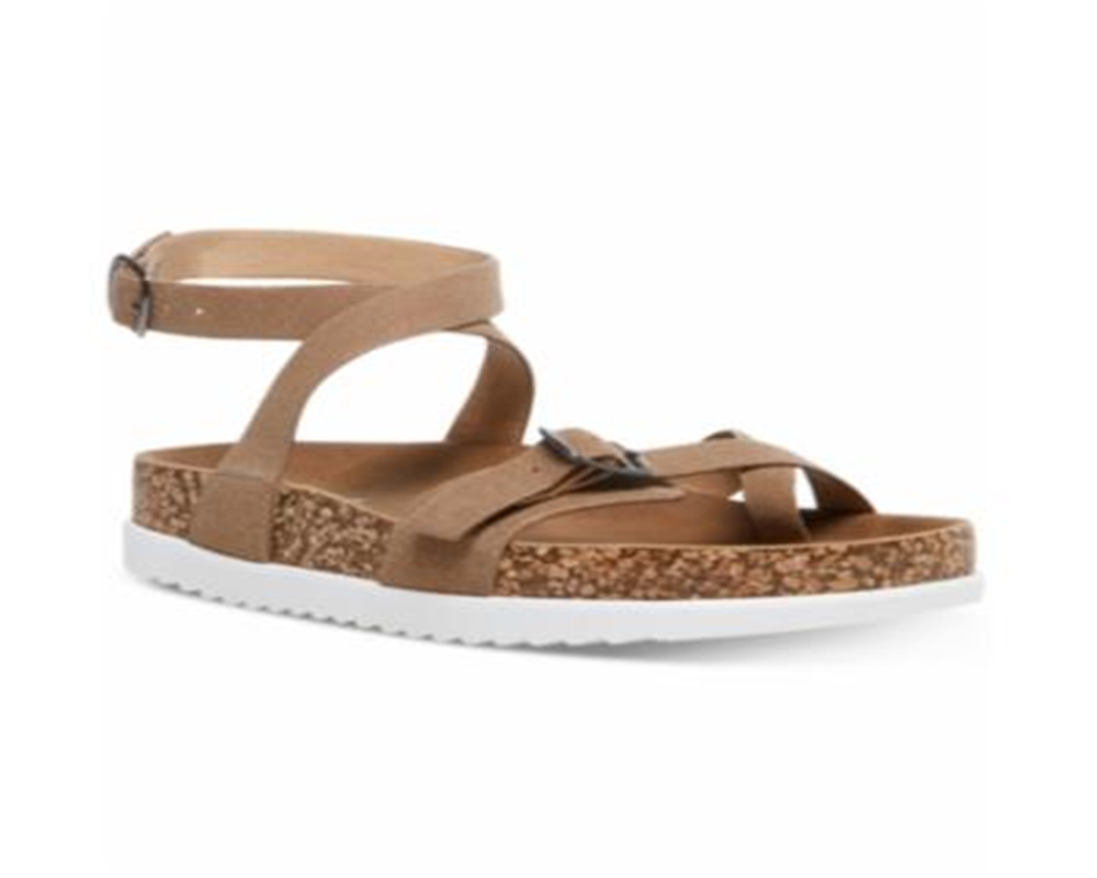 Madden Girl Women's Garnett Strappy Footbed Sandals Brown Size 7.5 M