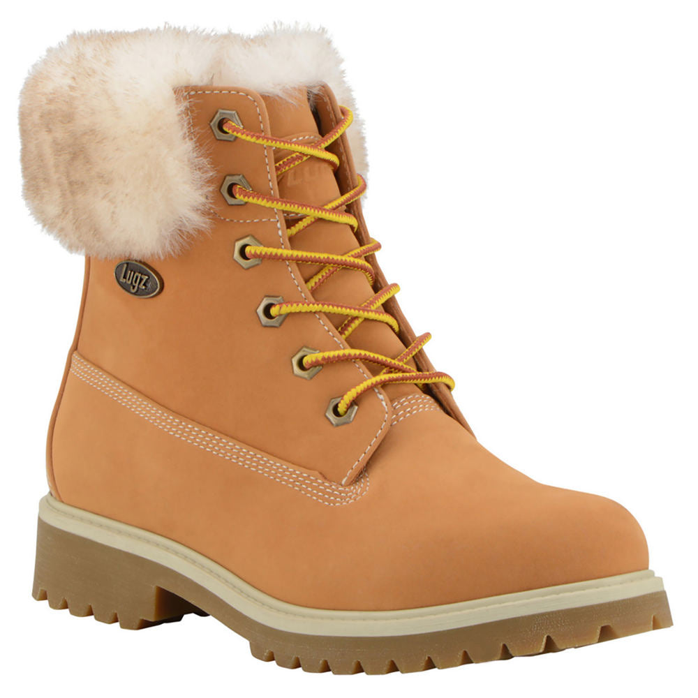 Lugz Women's Convoy Faux Fur Lace up Boots Brown- Size 10 M
