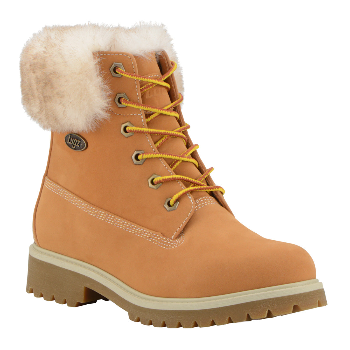Lugz Women's Convoy Faux Fur Lace up Boots Brown- Size 10 M
