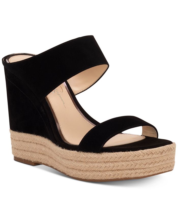 Jessica Simpson Women's Siera Platform Wedges Sandel Black Size 5.5