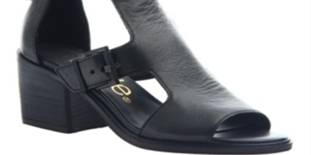Consolidated Shoe Co. Women' Nicole Jahida Sandal Black Leather Size 6.5 M