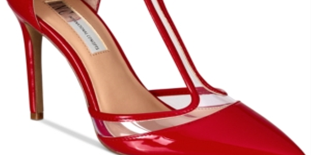 INC International Concepts Women's Kaeley Pointed Toe Ankle Strap Sandal Red- Size 6.5 M