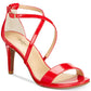 Thalia Sodi Women's DARRIA2 Fabric Open Toe Formal T-Strap Sandals Red Size 9